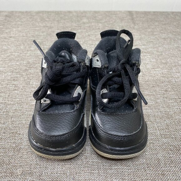 Nike Jordan 4 Retro (TD) 4C Black/Tech Grey-White 707432-003 - Picture 3 of 11